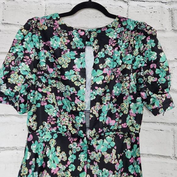 ASOS Design Womens Multicolor Puff Sleeves Floral Print Midi Tea Dress Size 10 - Picture 9 of 16